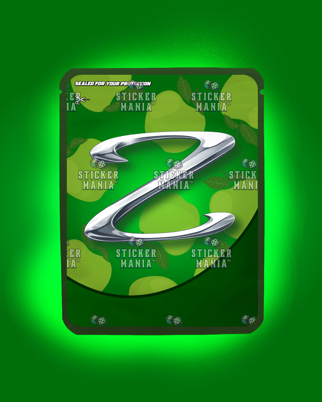 Strainz Electric Green | Pre-Made Sticker Bag | 3.5g