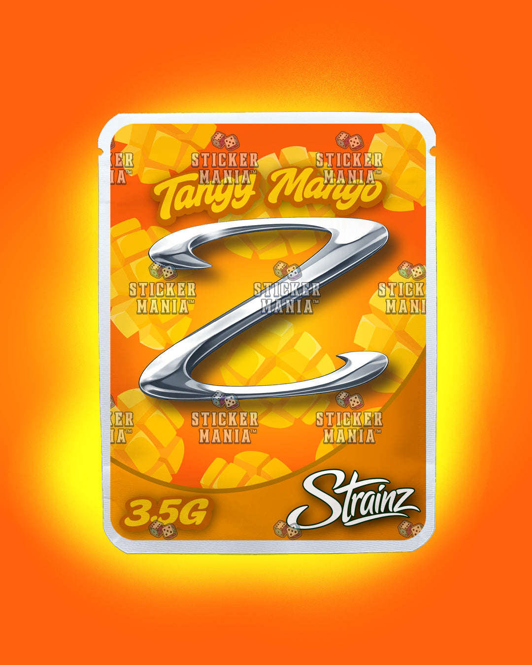 Strainz Tangy Mango | Pre-Made Sticker Bag | 3.5g
