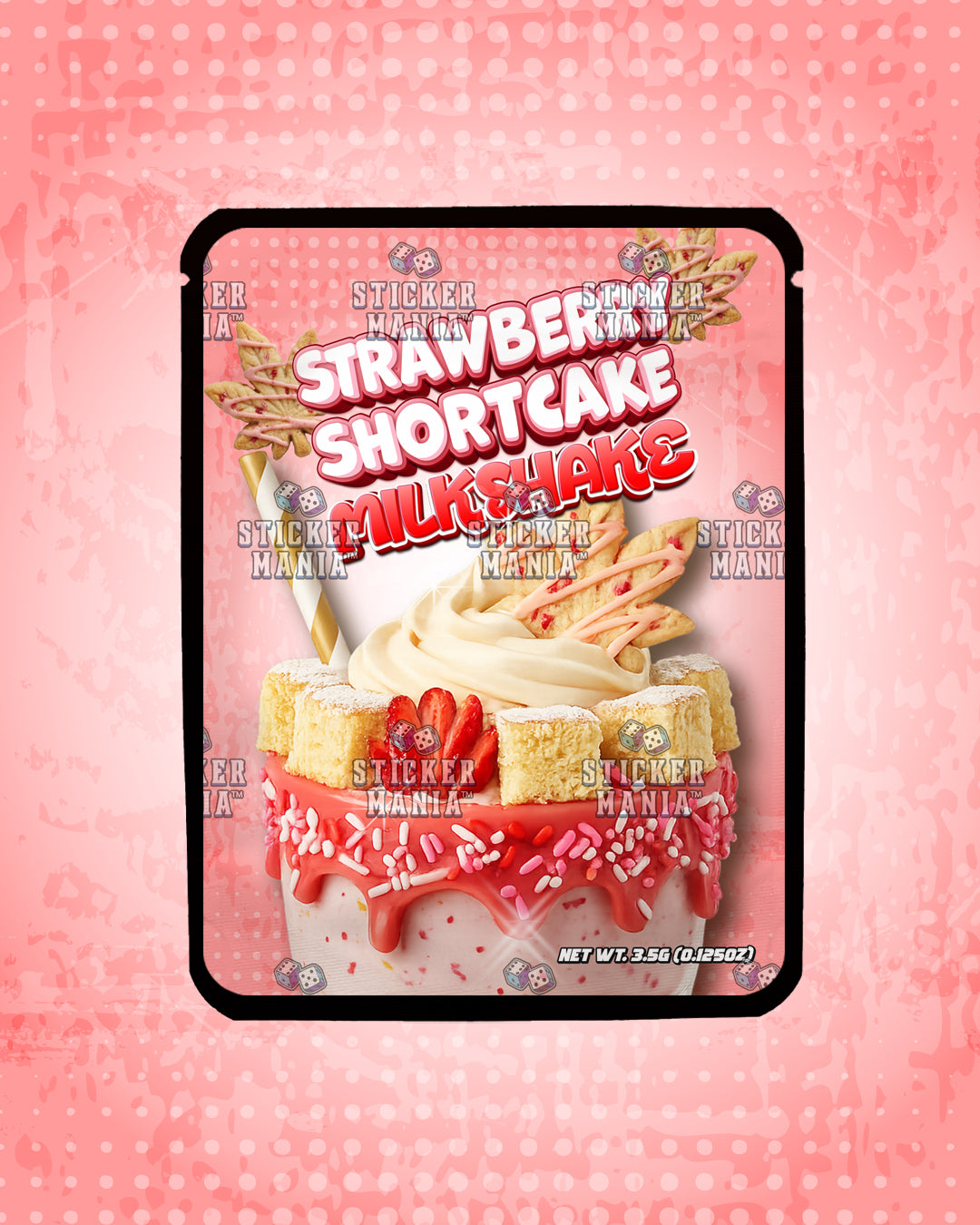 Milkshake Strawberry Shortcake | Pre-Made Sticker Bag | 3.5g