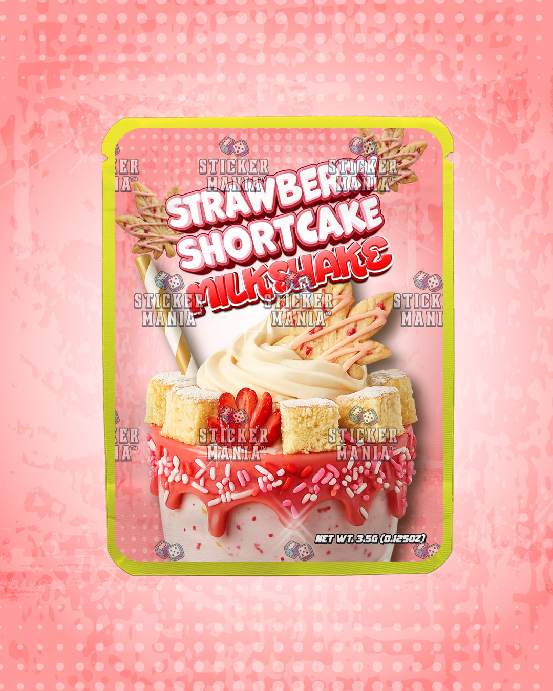 Milkshake Strawberry Shortcake | Pre-Made Sticker Bag | 3.5g