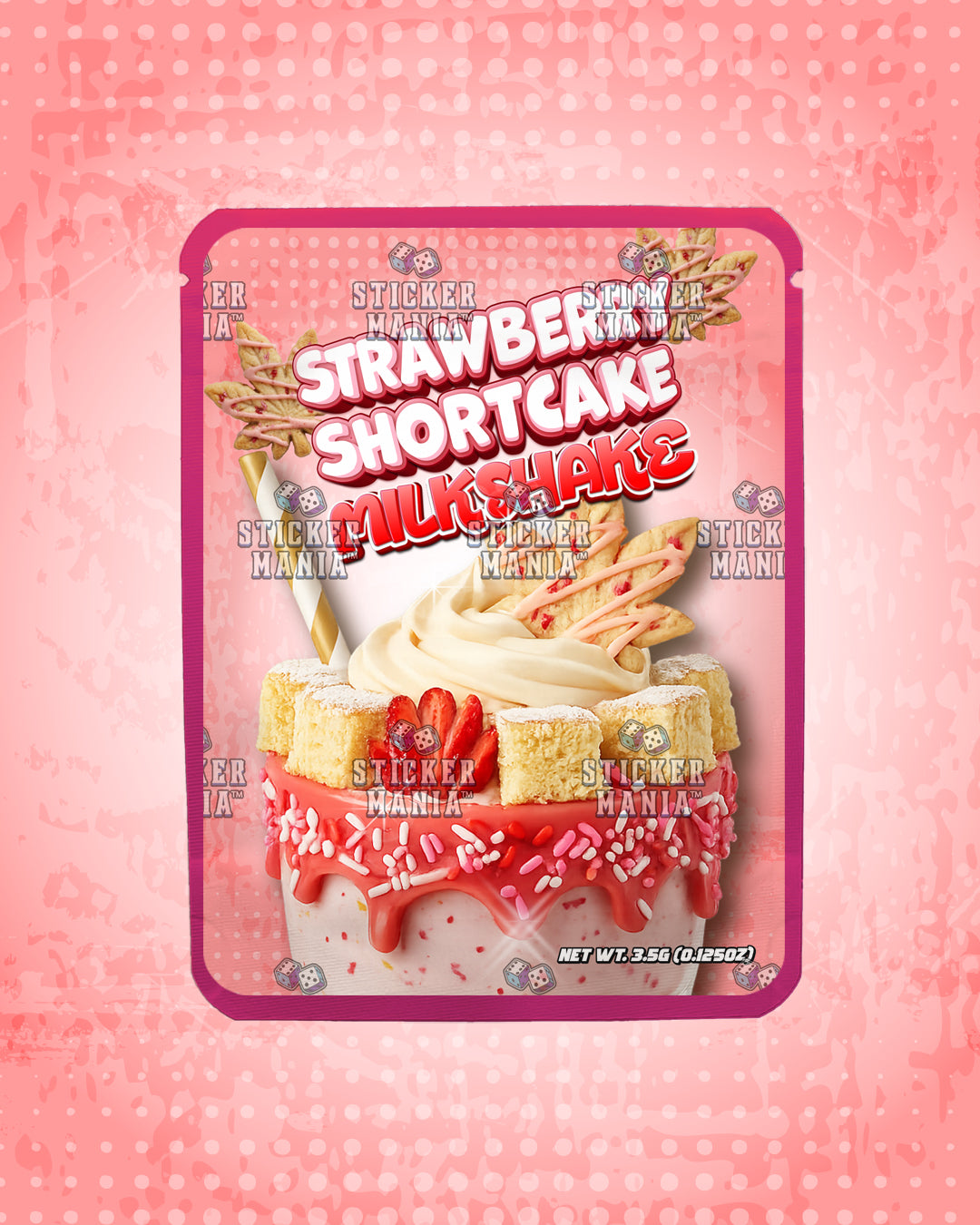 Milkshake Strawberry Shortcake | Pre-Made Sticker Bag | 3.5g