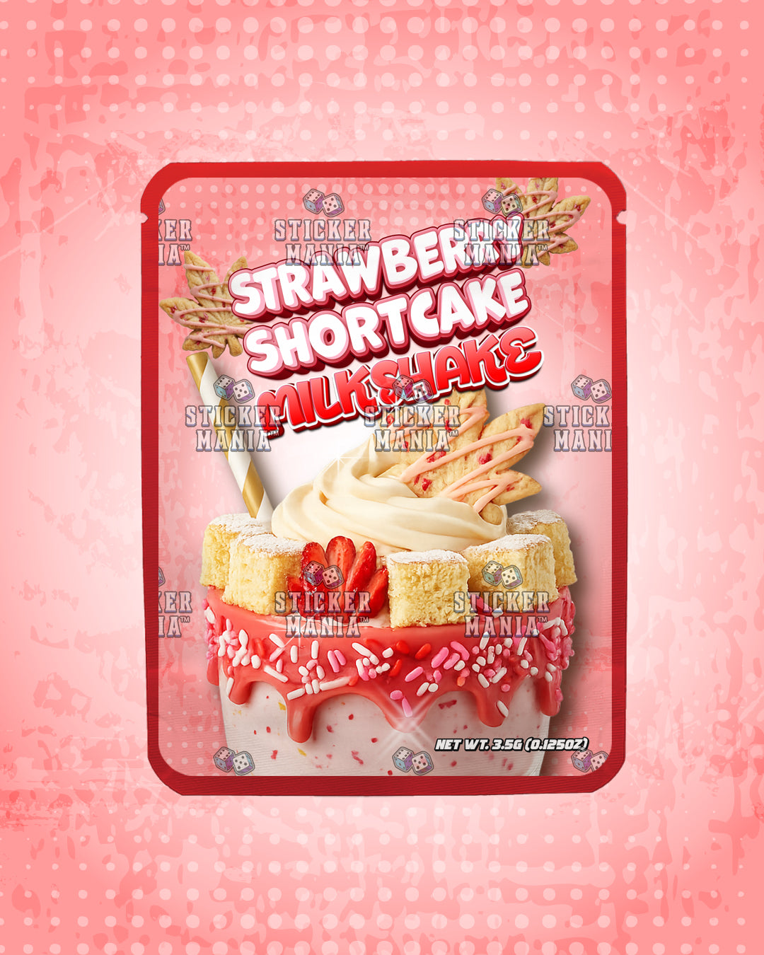Milkshake Strawberry Shortcake | Pre-Made Sticker Bag | 3.5g