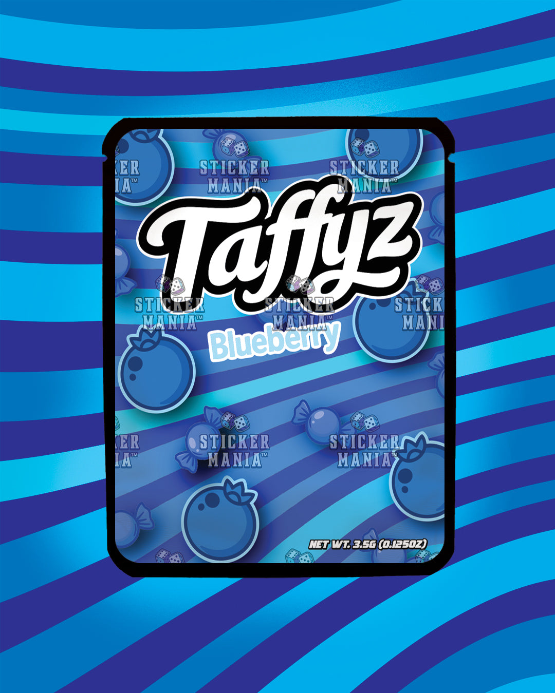 Taffyz Blueberry | Pre-Made Sticker Bag | 3.5g