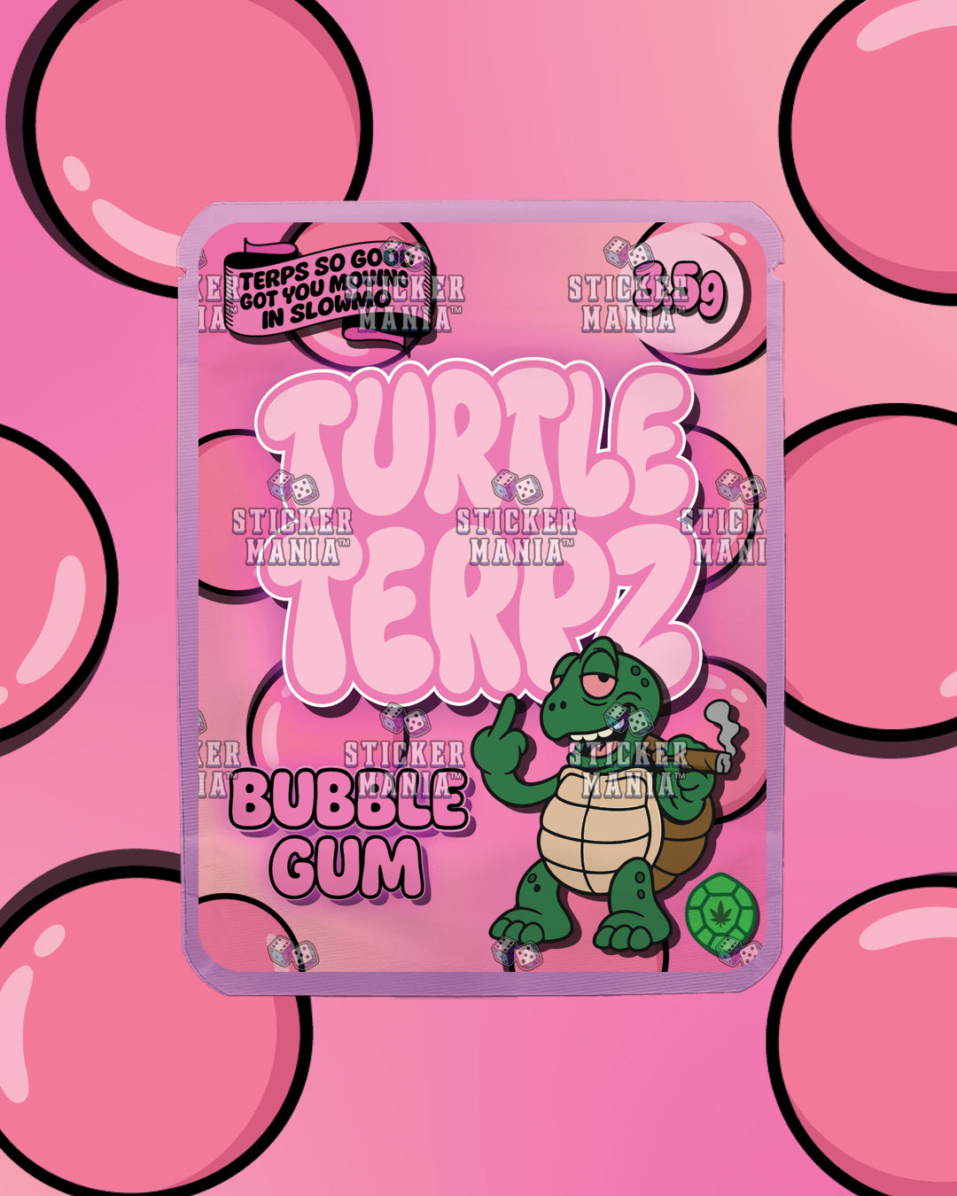 Turtle Terpz Bubble Gum | Pre-Made Sticker Bag | 3.5g