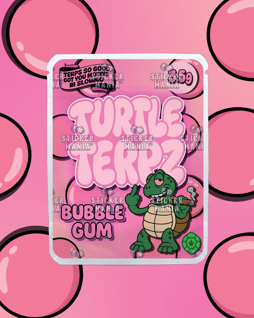 Turtle Terpz Bubble Gum | Pre-Made Sticker Bag | 3.5g
