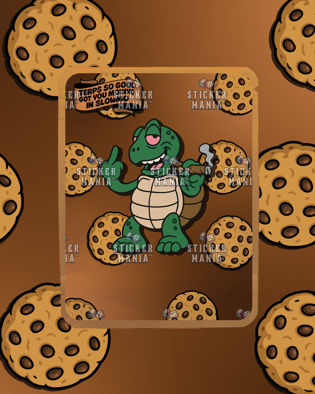 Turtle Terpz Choco Chip Cookie | Pre-Made Sticker Bag | 3.5g