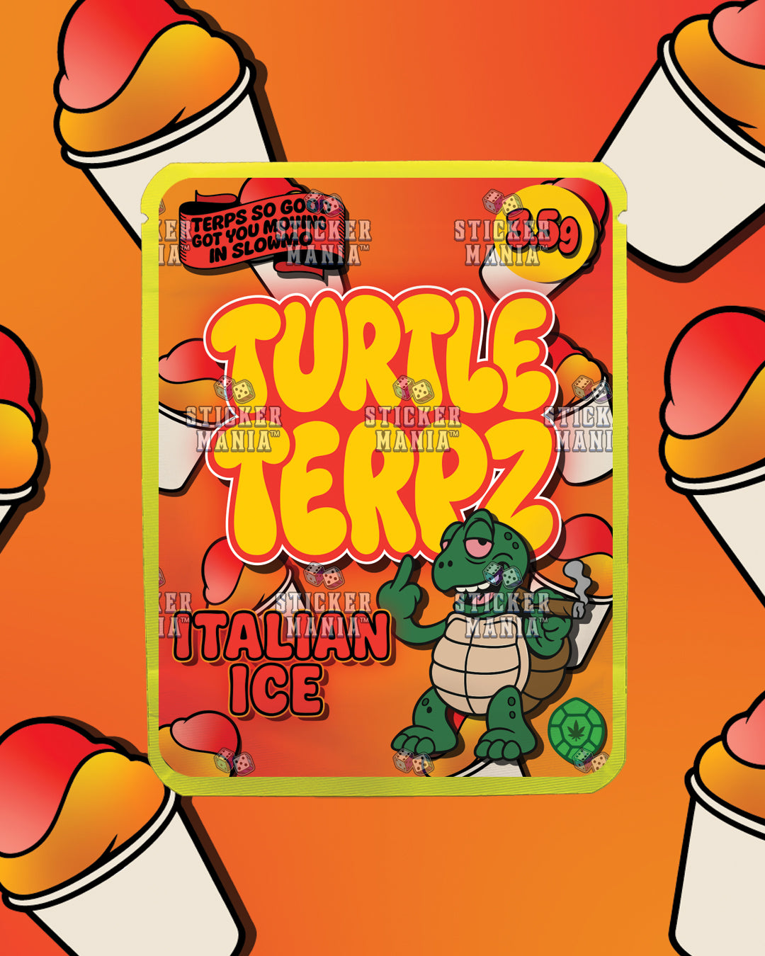 Turtle Terpz Italian Ice | Pre-Made Sticker Bag | 3.5g