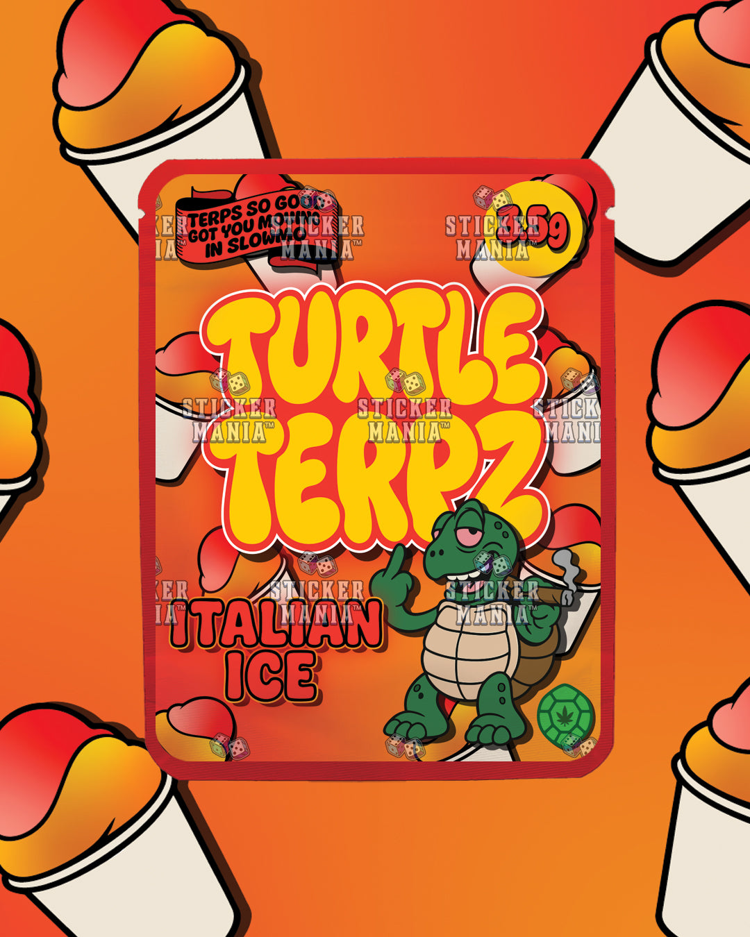 Turtle Terpz Italian Ice | Pre-Made Sticker Bag | 3.5g