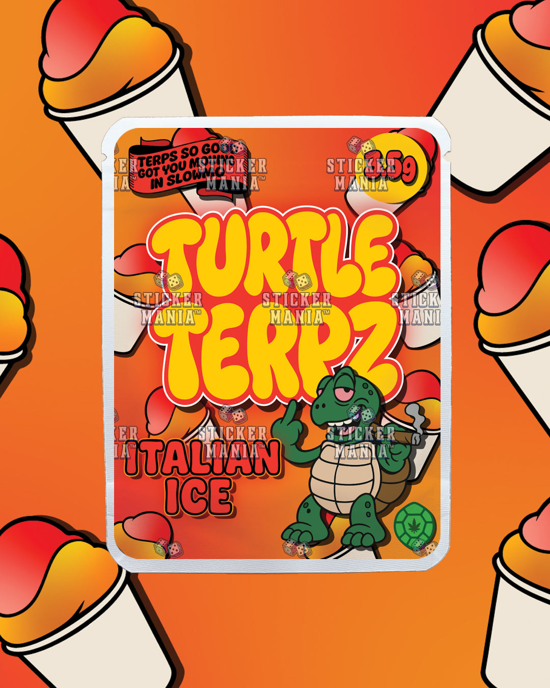 Turtle Terpz Italian Ice | Pre-Made Sticker Bag | 3.5g