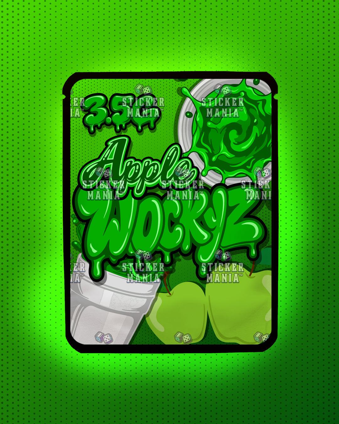 Wockyz Apple | Pre-Made Sticker Bag | 3.5g
