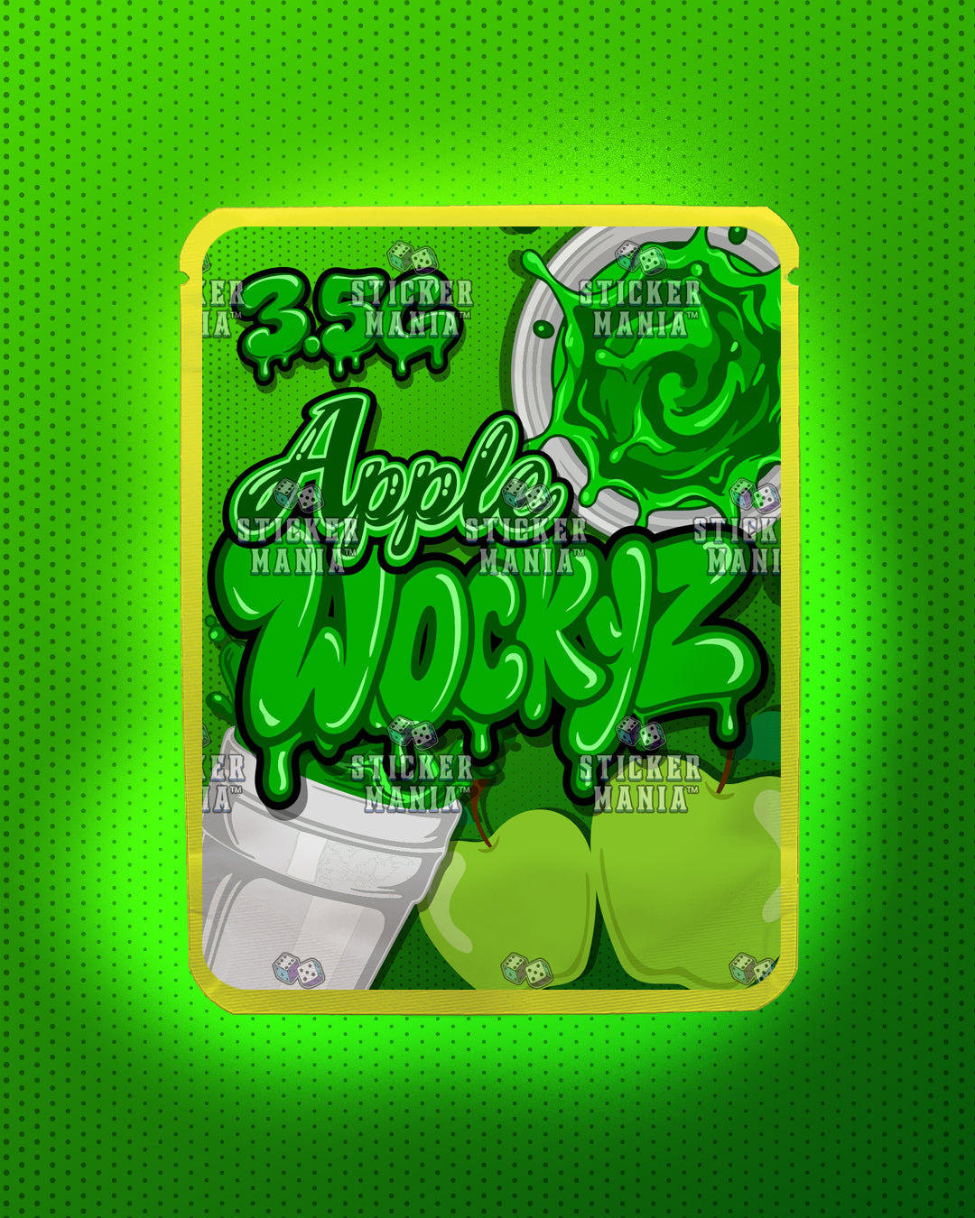 Wockyz Apple | Pre-Made Sticker Bag | 3.5g