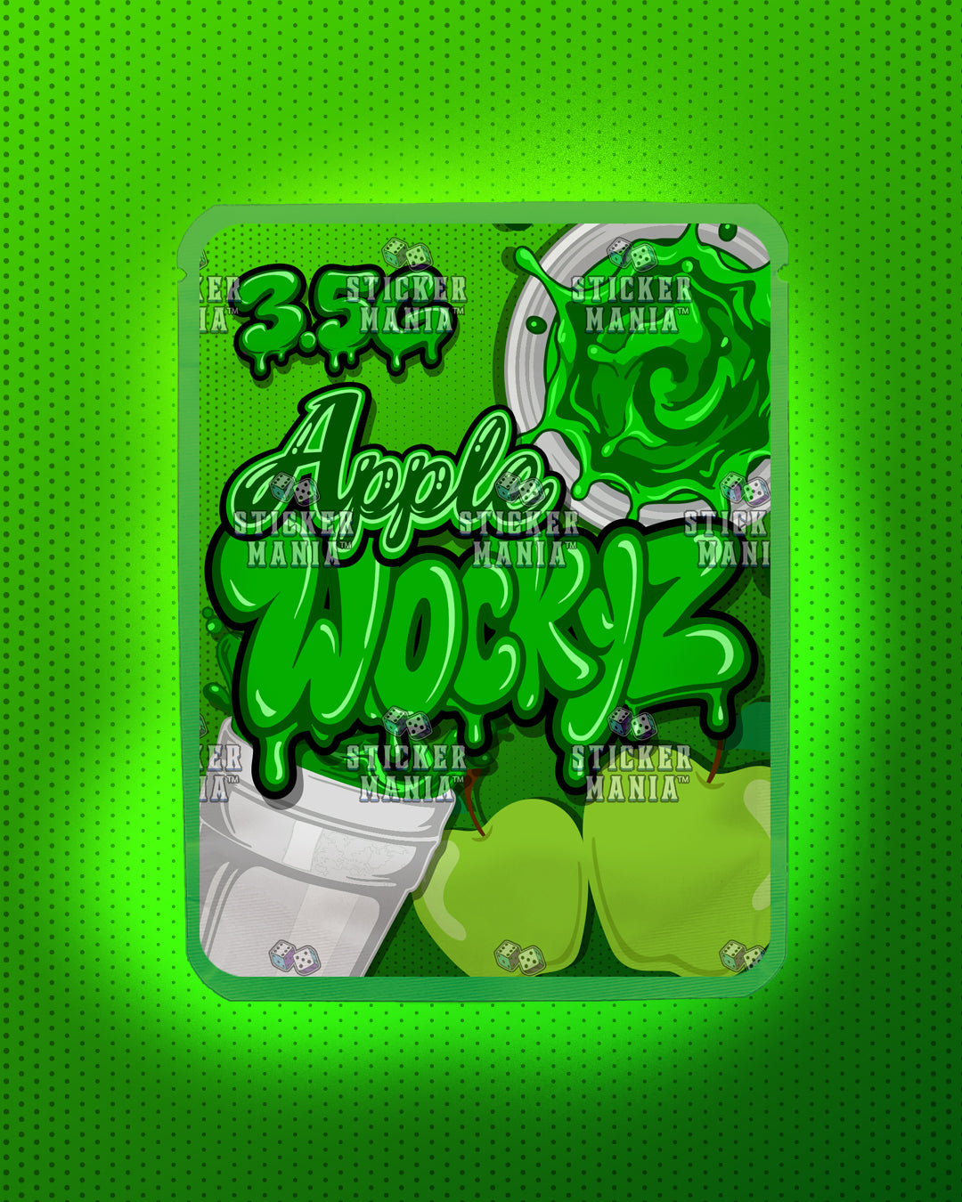 Wockyz Apple | Pre-Made Sticker Bag | 3.5g