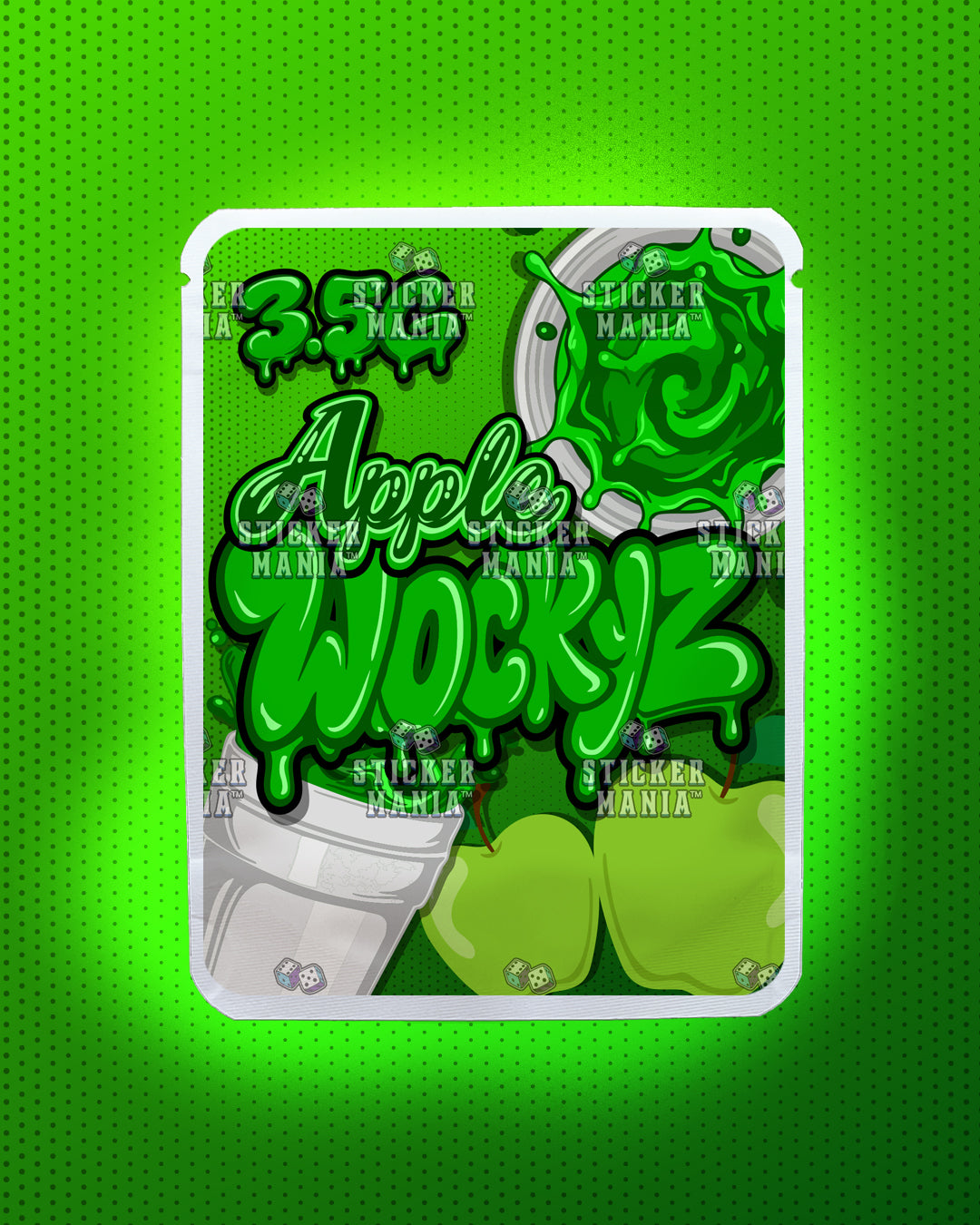 Wockyz Apple | Pre-Made Sticker Bag | 3.5g