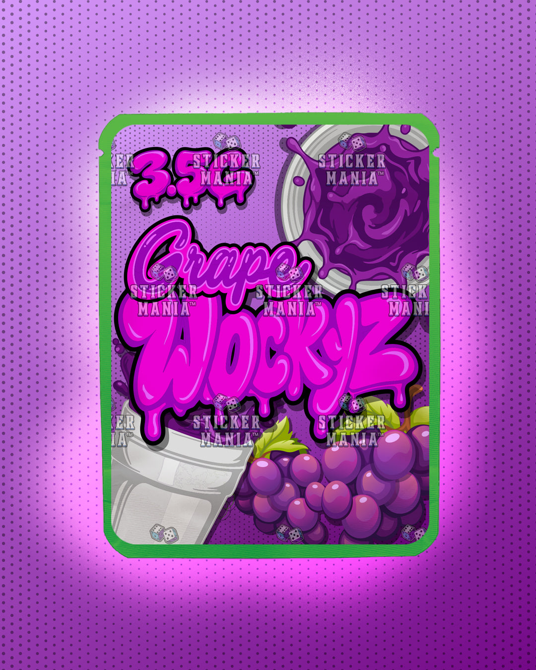 Wockyz Grape | Pre-Made Sticker Bag | 3.5g