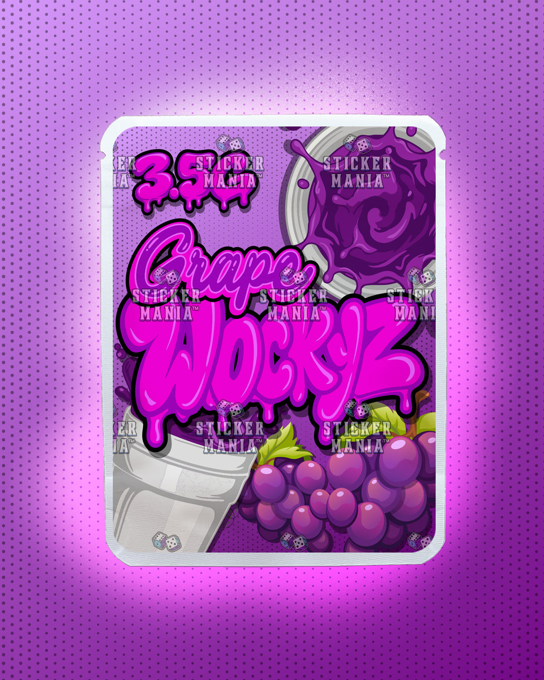Wockyz Grape | Pre-Made Sticker Bag | 3.5g