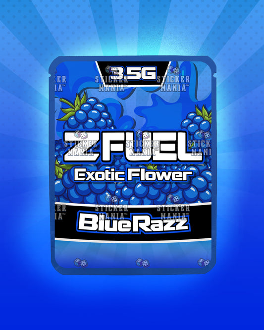 Z Fuel Blue Razz | Pre-Made Sticker Bag | 3.5g