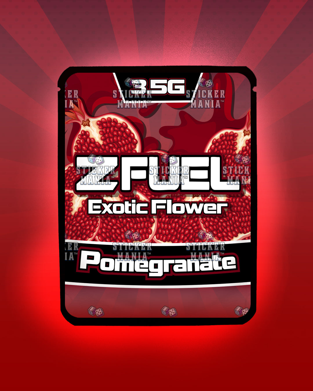 Z Fuel Pomegranate | Pre-Made Sticker Bag | 3.5g