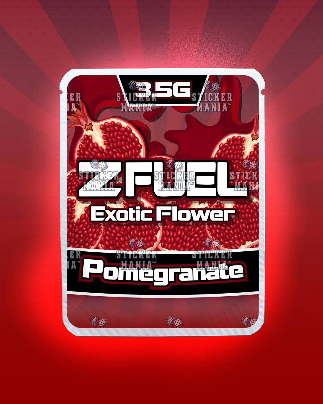 Z Fuel Pomegranate | Pre-Made Sticker Bag | 3.5g