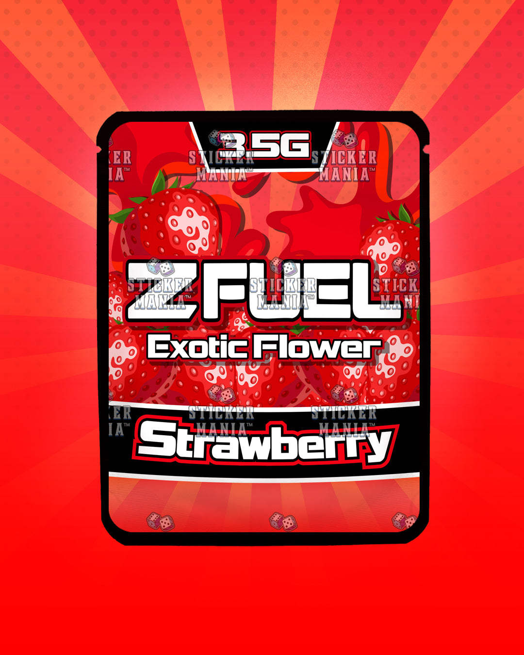 Z Fuel Strawberry | Pre-Made Sticker Bag | 3.5g