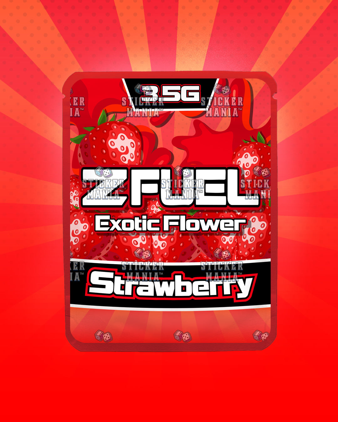 Z Fuel Strawberry | Pre-Made Sticker Bag | 3.5g