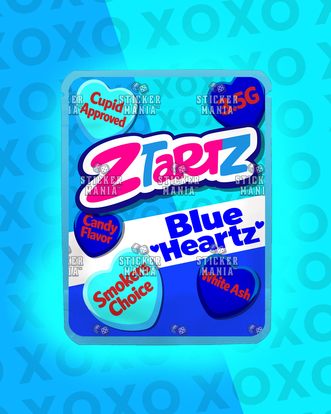 Z Tartz Blue Heartz | Pre-Made Sticker Bag | 3.5g