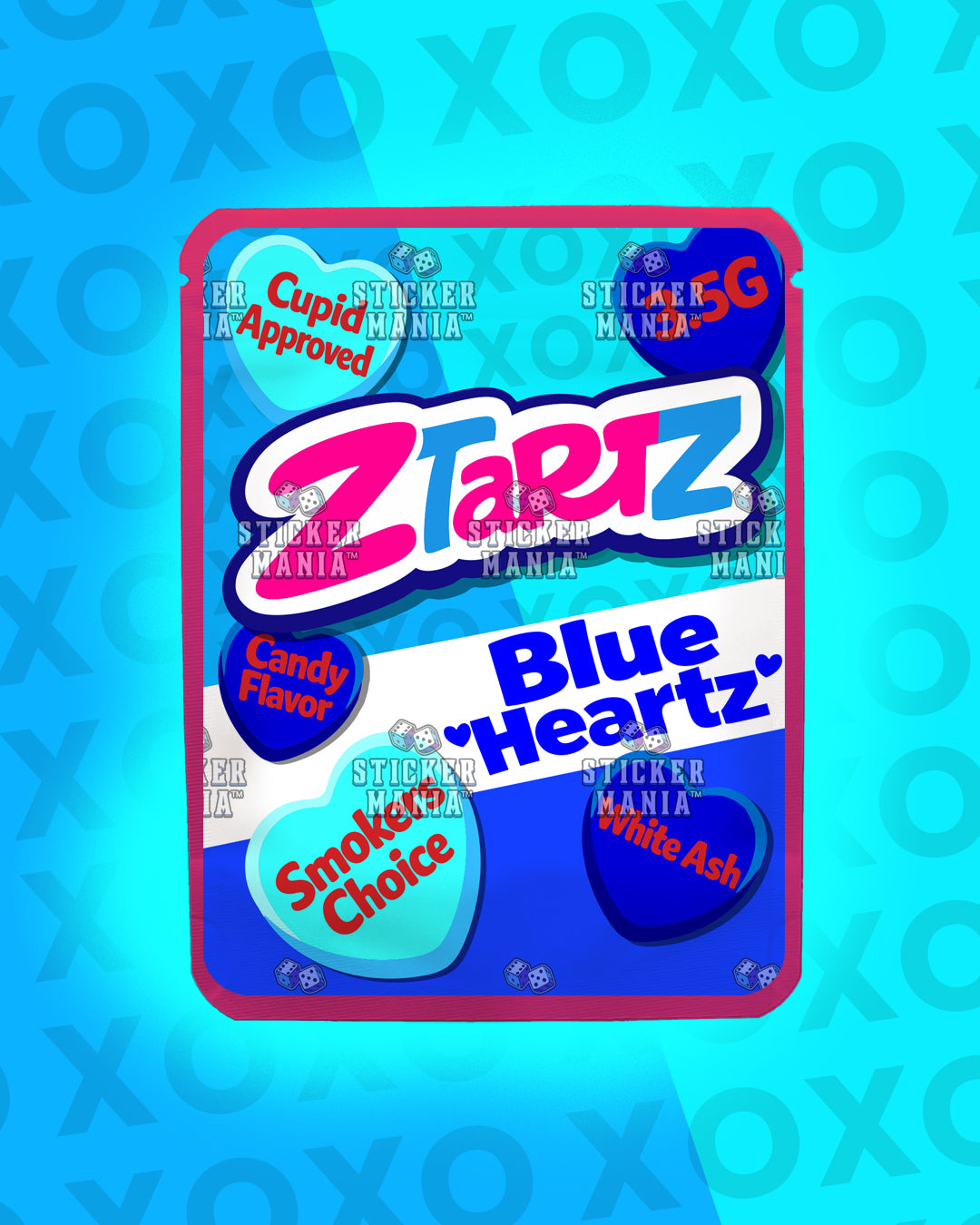 Z Tartz Blue Heartz | Pre-Made Sticker Bag | 3.5g