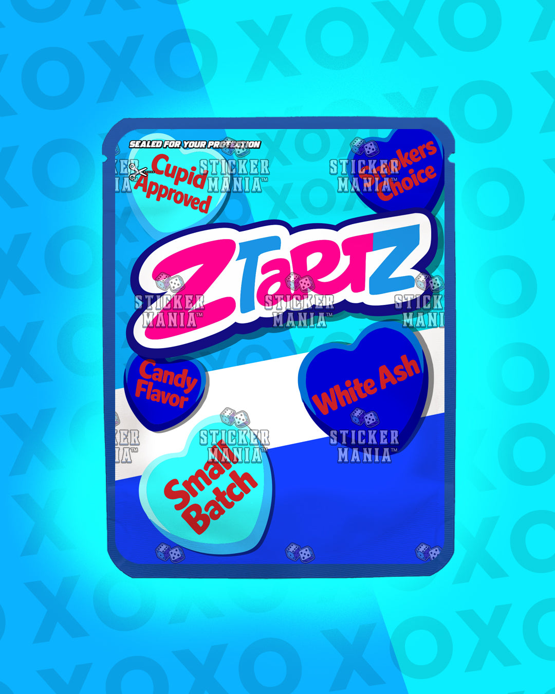 Z Tartz Blue Heartz | Pre-Made Sticker Bag | 3.5g