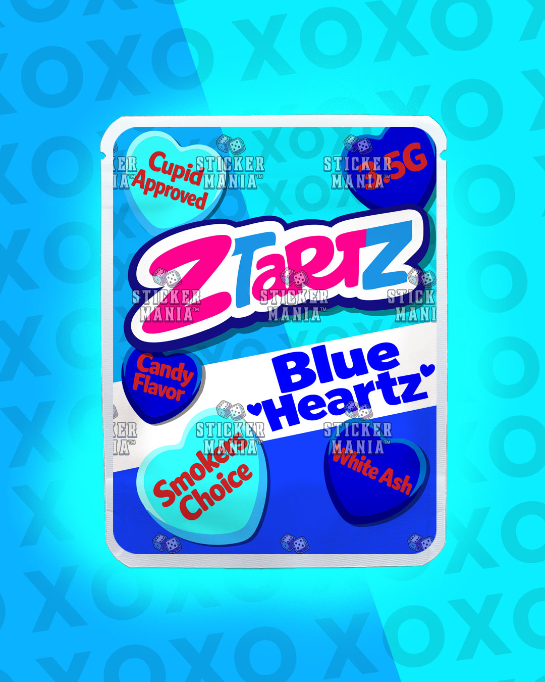 Z Tartz Blue Heartz | Pre-Made Sticker Bag | 3.5g