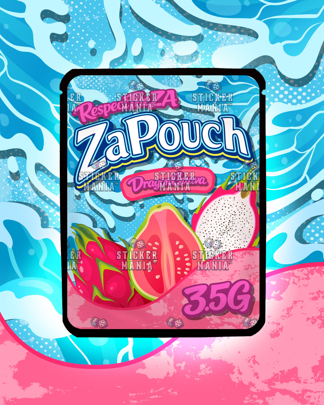 Za Pouch Dragon Guava | Pre-Made Sticker Bag | 3.5g