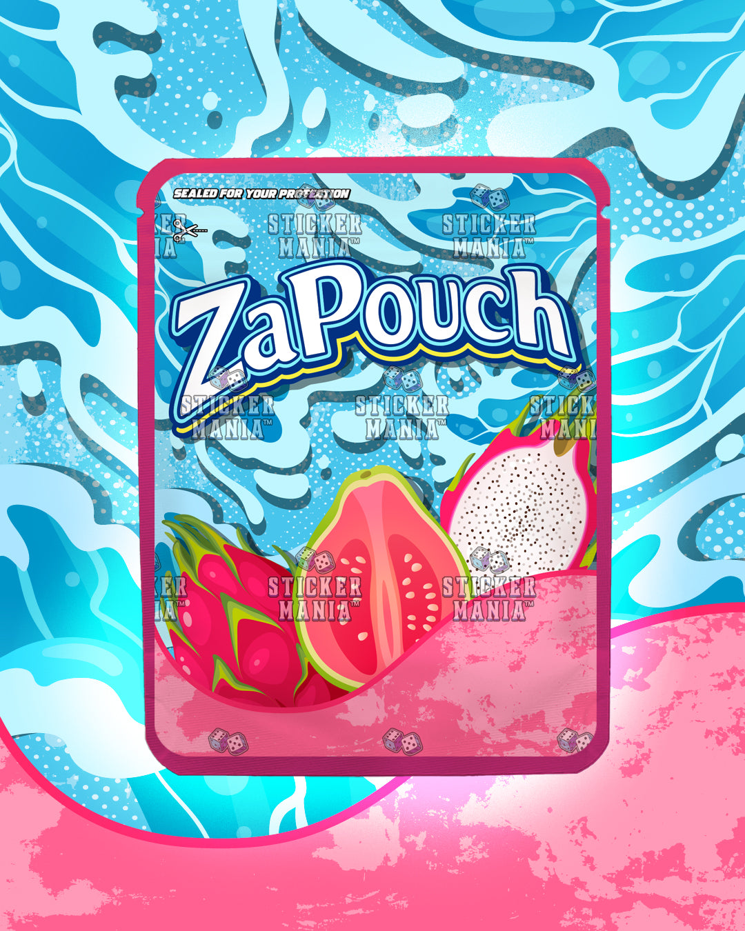 Za Pouch Dragon Guava | Pre-Made Sticker Bag | 3.5g