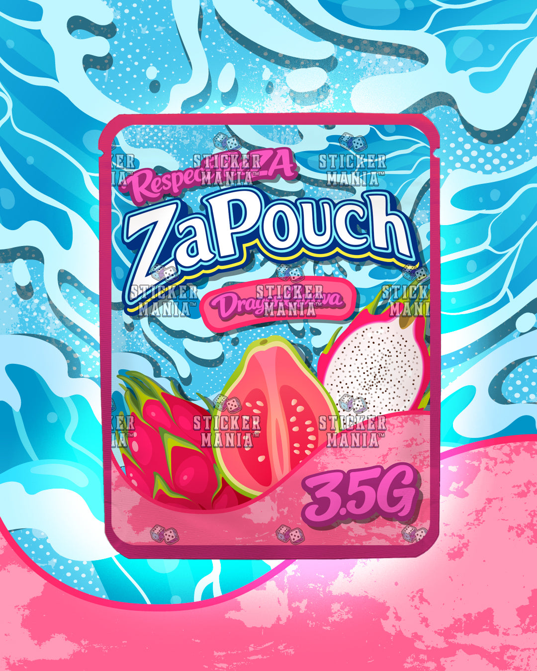 Za Pouch Dragon Guava | Pre-Made Sticker Bag | 3.5g