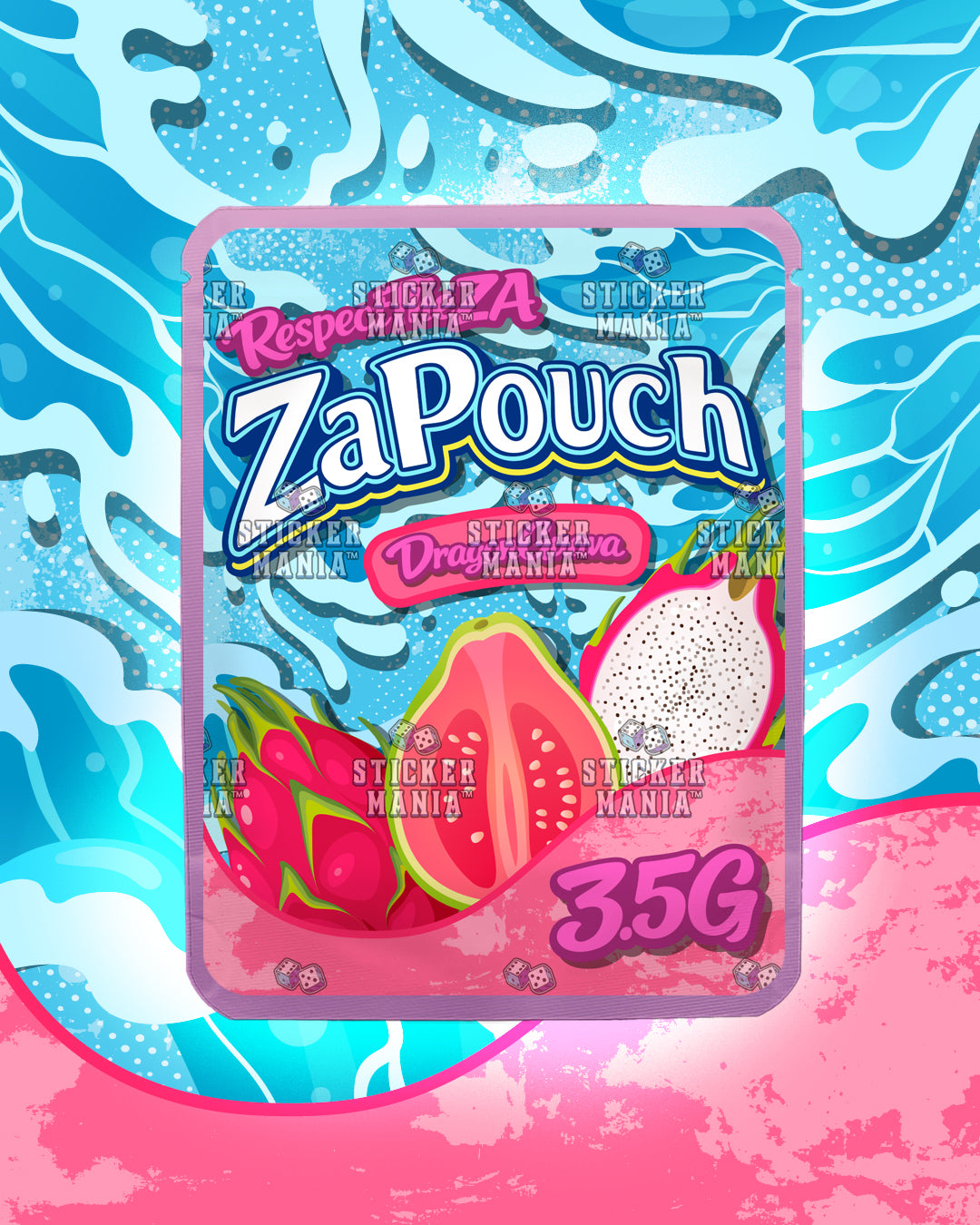 Za Pouch Dragon Guava | Pre-Made Sticker Bag | 3.5g