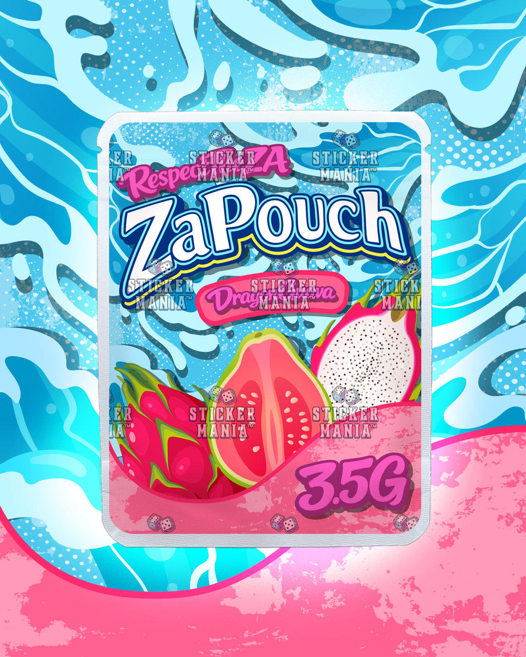 Za Pouch Dragon Guava | Pre-Made Sticker Bag | 3.5g