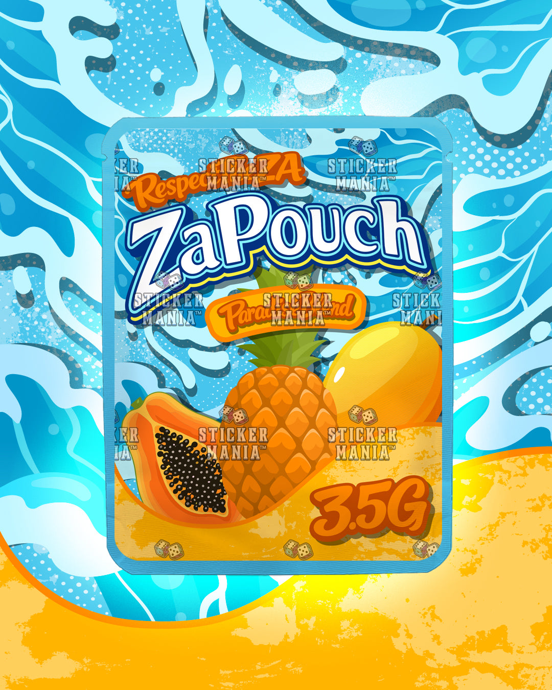 Za Pouch Paradise Blend | Pre-Made Sticker Bag | 3.5g