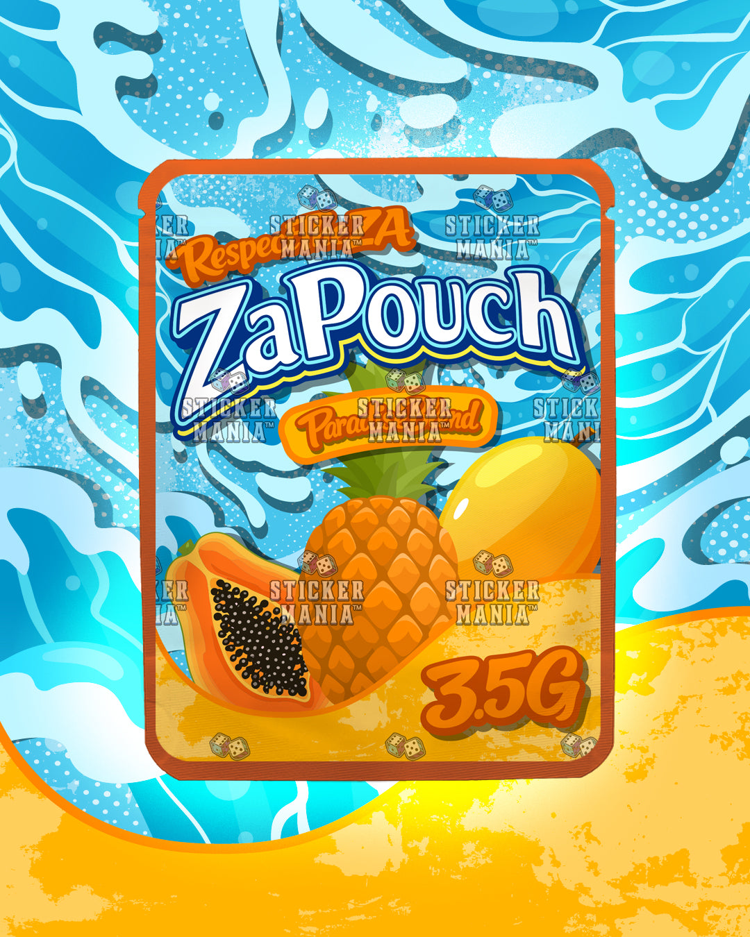 Za Pouch Paradise Blend | Pre-Made Sticker Bag | 3.5g