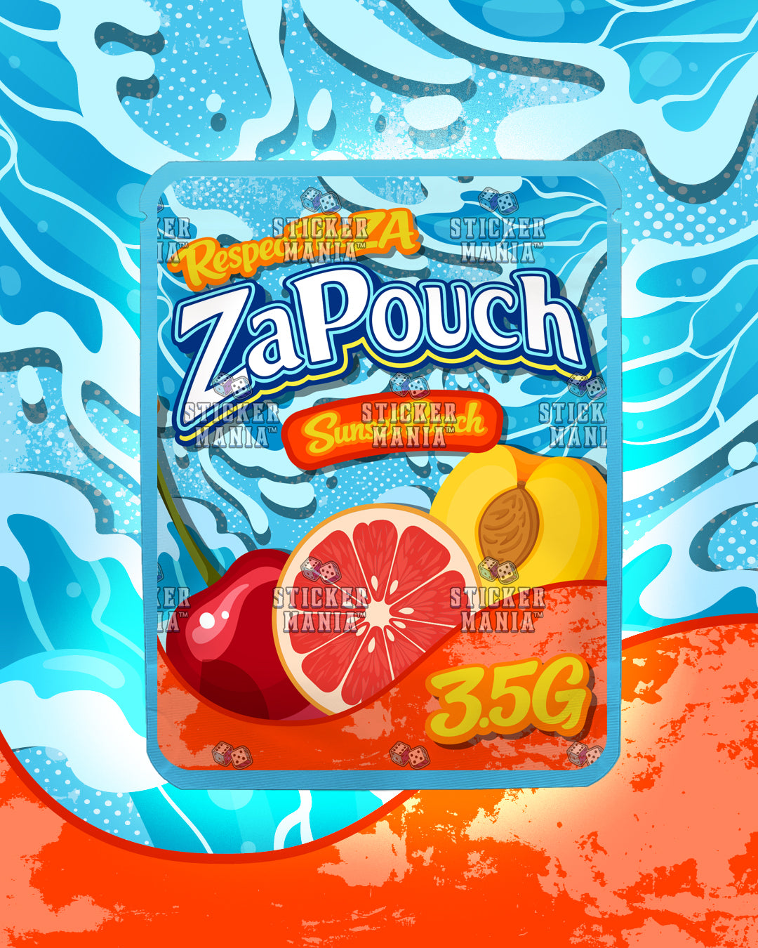Za Pouch Sunset Punch | Pre-Made Sticker Bag | 3.5g