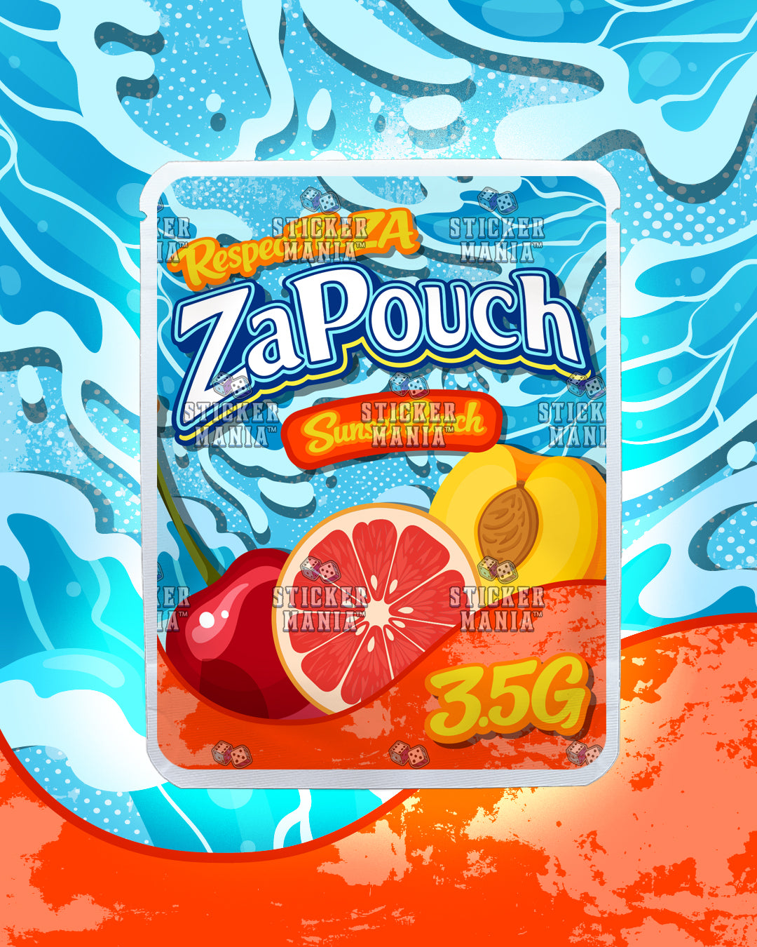 Za Pouch Sunset Punch | Pre-Made Sticker Bag | 3.5g