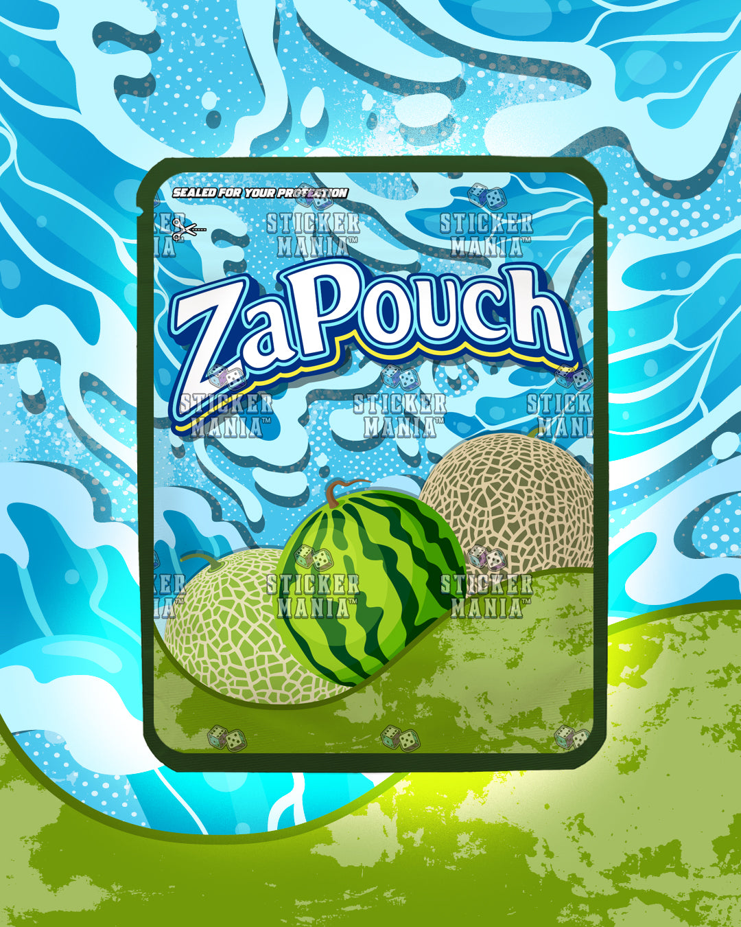 Za Pouch Triple Melon | Pre-Made Sticker Bag | 3.5g