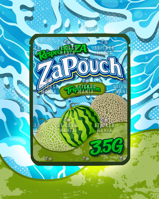 Za Pouch Triple Melon | Pre-Made Sticker Bag | 3.5g