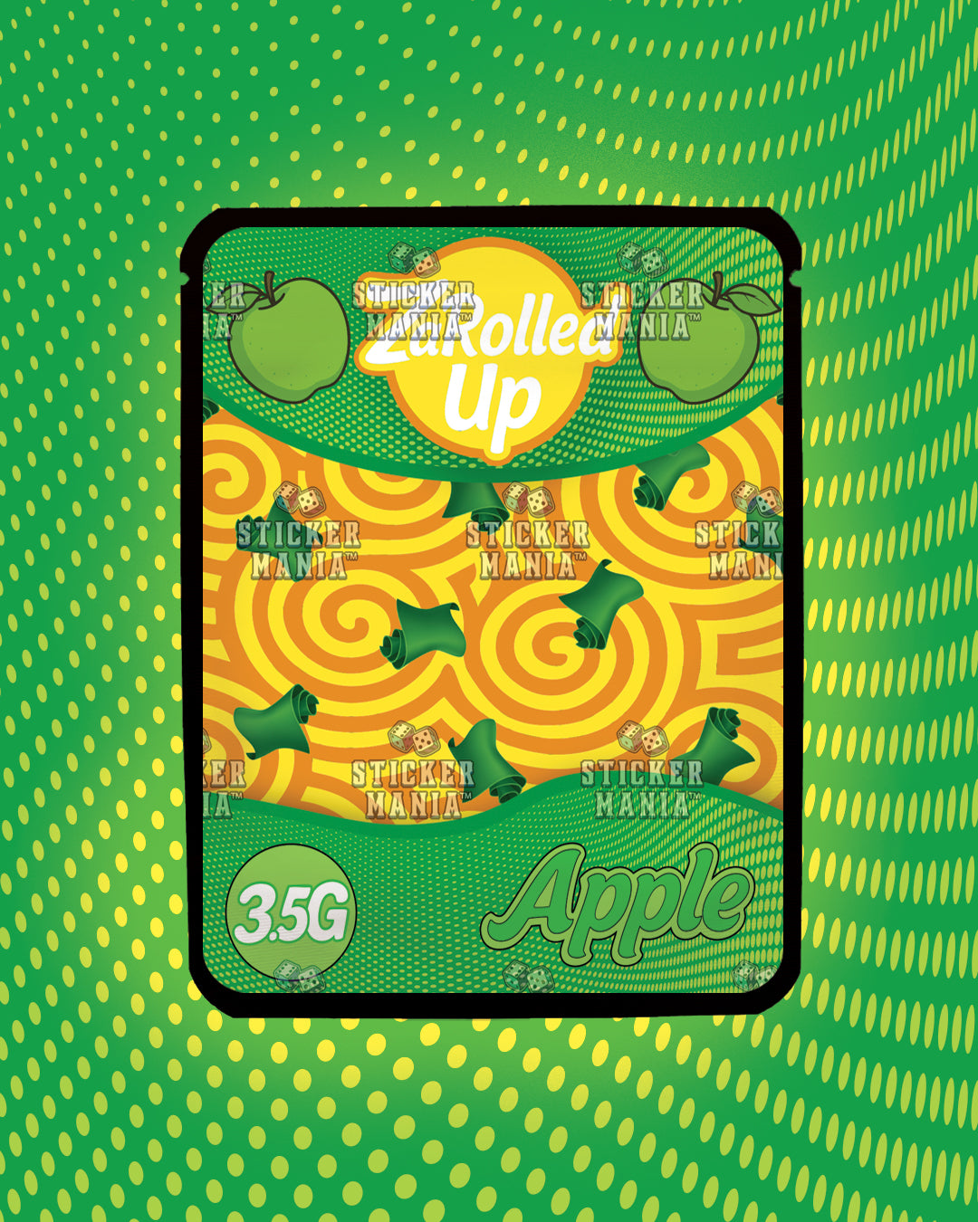 Za Rolled Up Apple | Pre-Made Sticker Bag | 3.5g