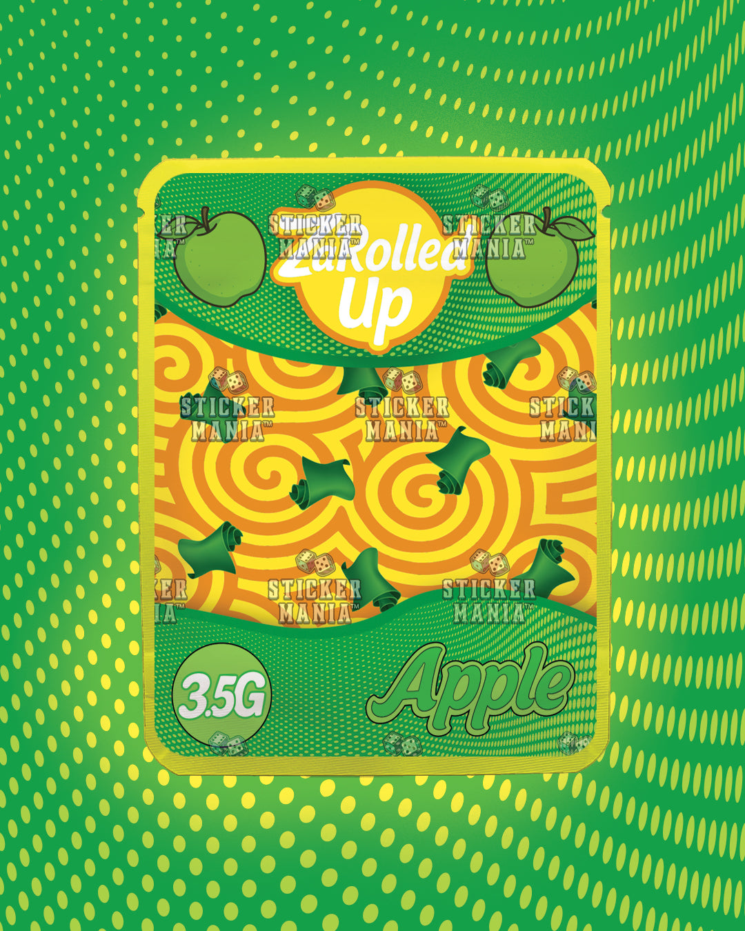 Za Rolled Up Apple | Pre-Made Sticker Bag | 3.5g