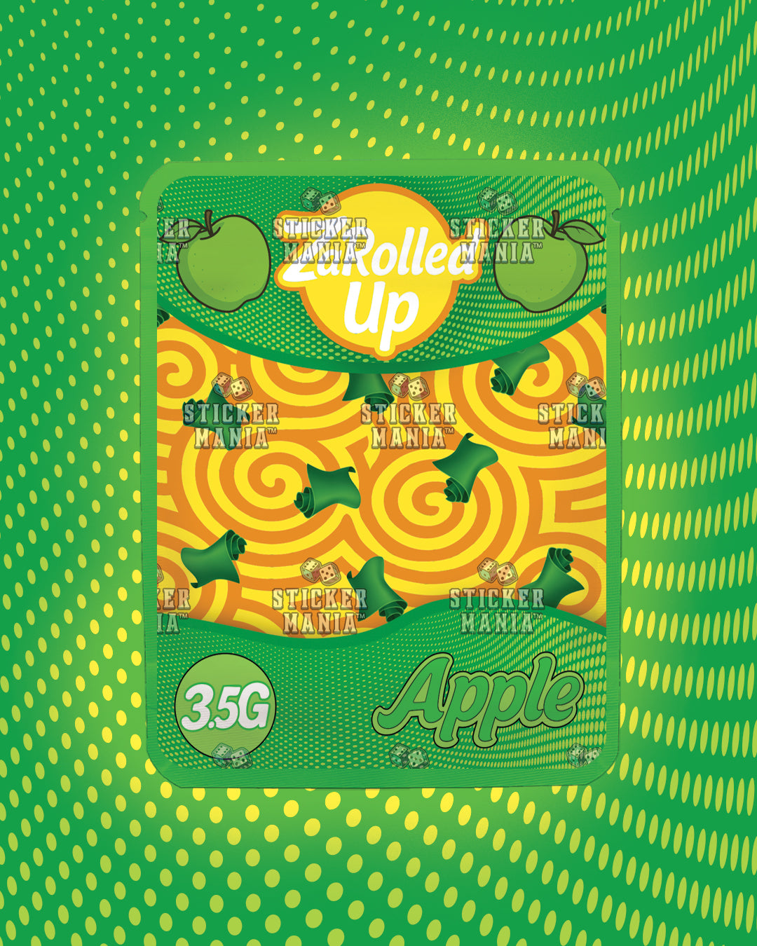 Za Rolled Up Apple | Pre-Made Sticker Bag | 3.5g
