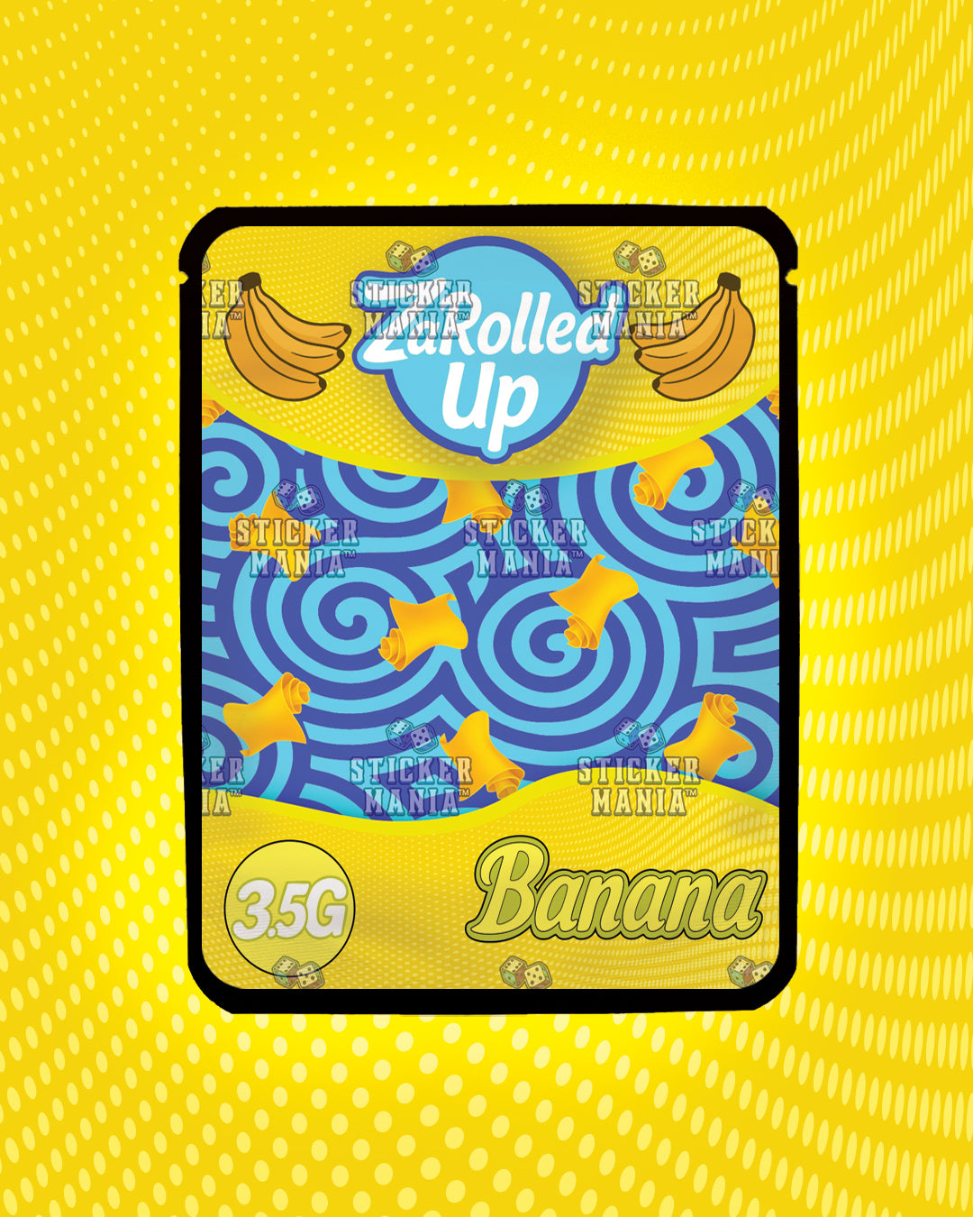 Za Rolled Up Banana | Pre-Made Sticker Bag | 3.5g