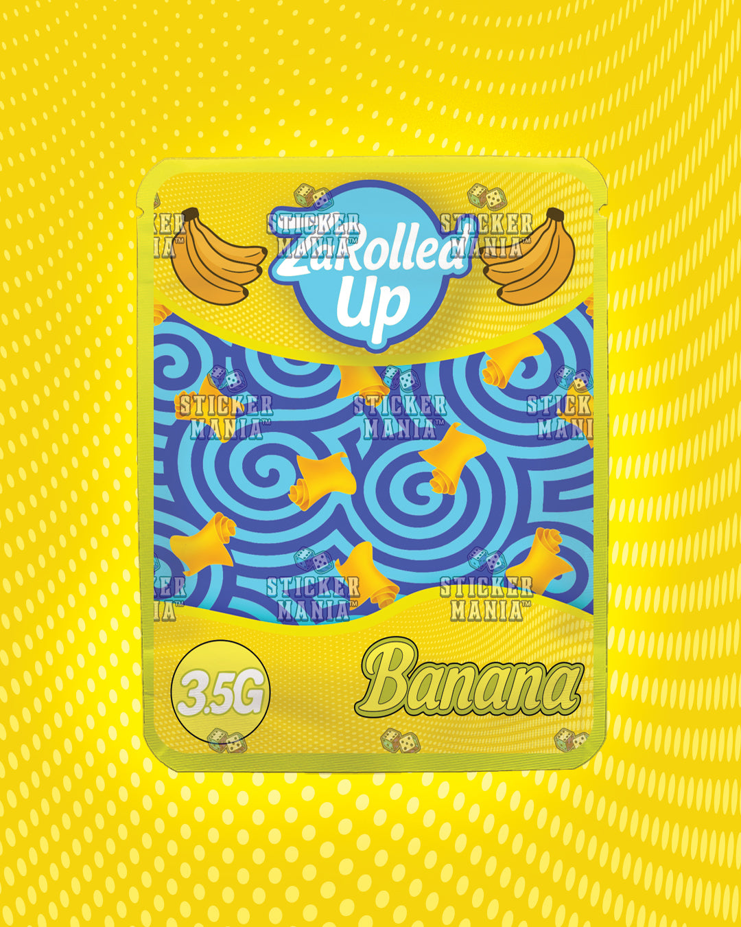 Za Rolled Up Banana | Pre-Made Sticker Bag | 3.5g