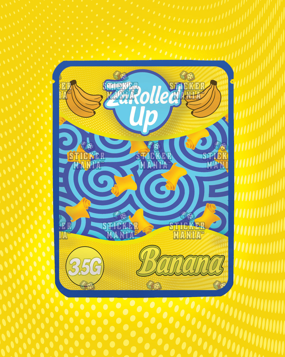 Za Rolled Up Banana | Pre-Made Sticker Bag | 3.5g