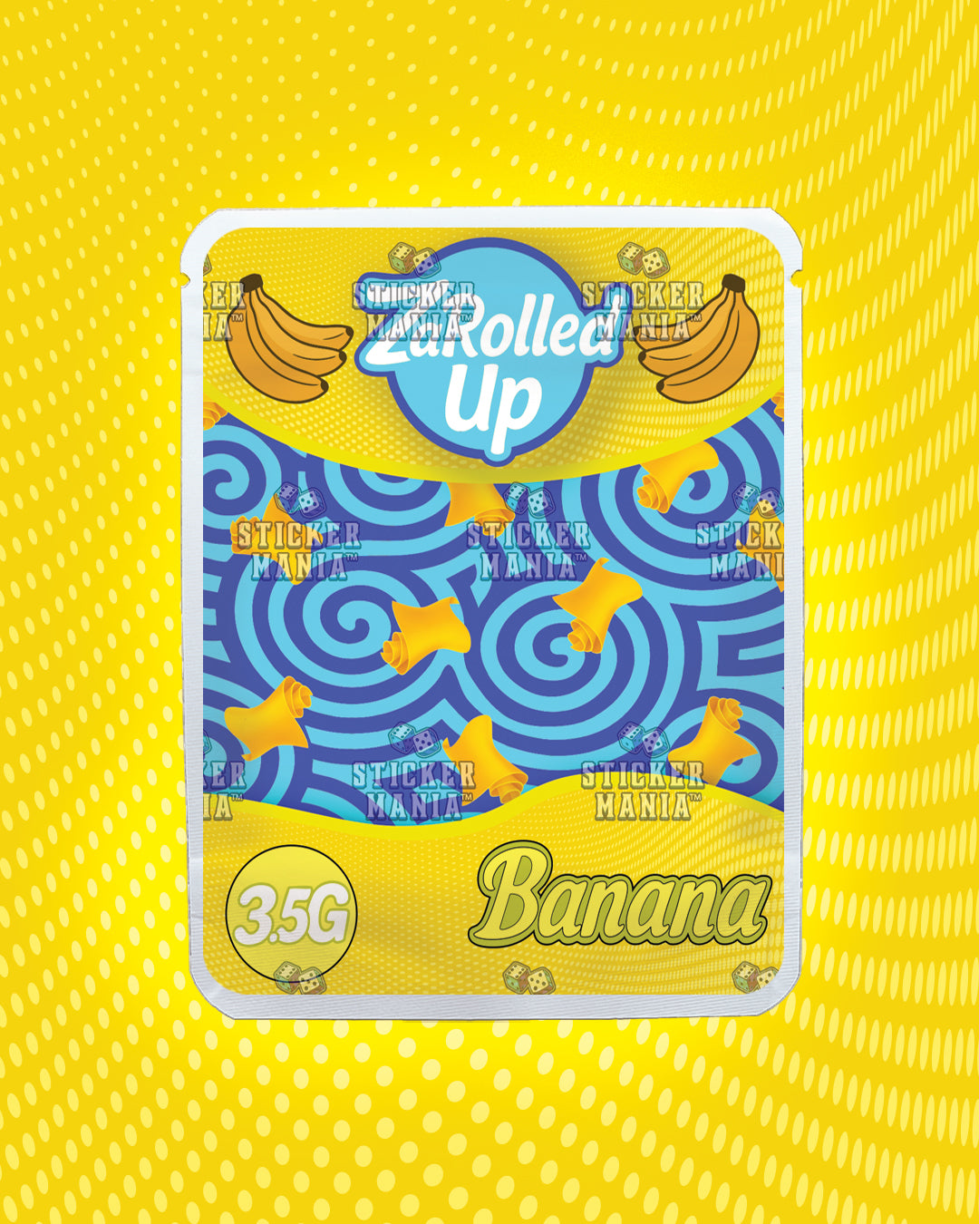 Za Rolled Up Banana | Pre-Made Sticker Bag | 3.5g