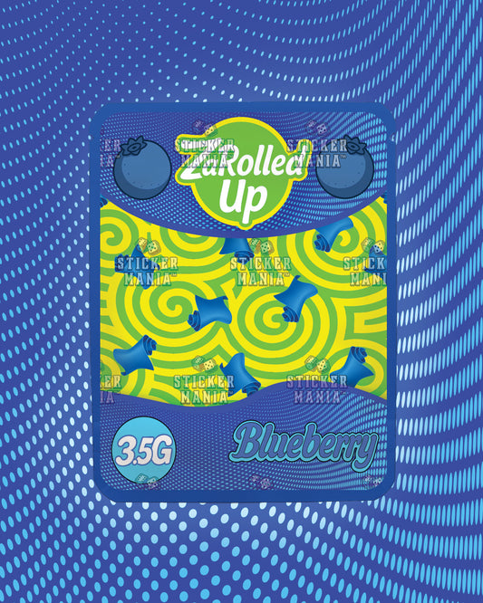 Za Rolled Up Blueberry | Pre-Made Sticker Bag | 3.5g