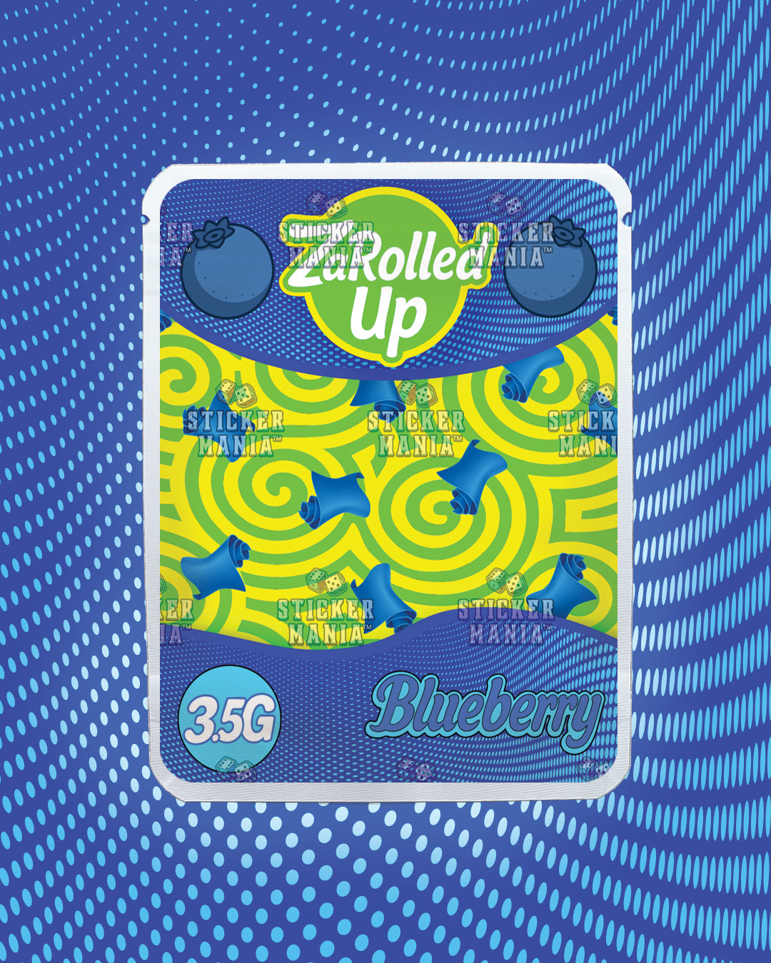 Za Rolled Up Blueberry | Pre-Made Sticker Bag | 3.5g