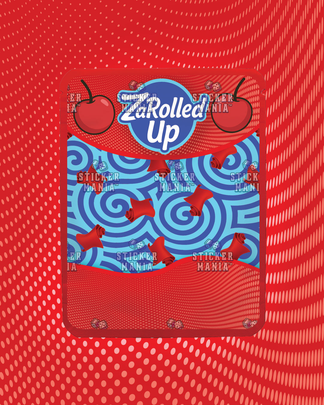 Za Rolled Up Cherry | Pre-Made Sticker Bag | 3.5g