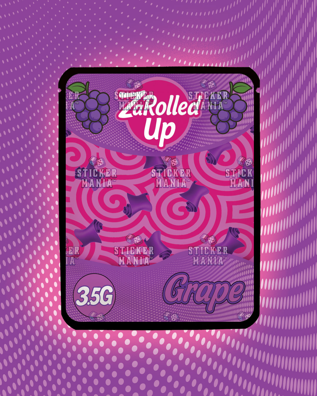 Za Rolled Up Grape | Pre-Made Sticker Bag | 3.5g